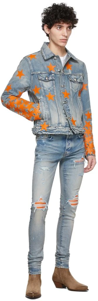 商品AMIRI|Blue MX1 Cracked Paint Jeans,价格¥4286,第4张图片详细描述