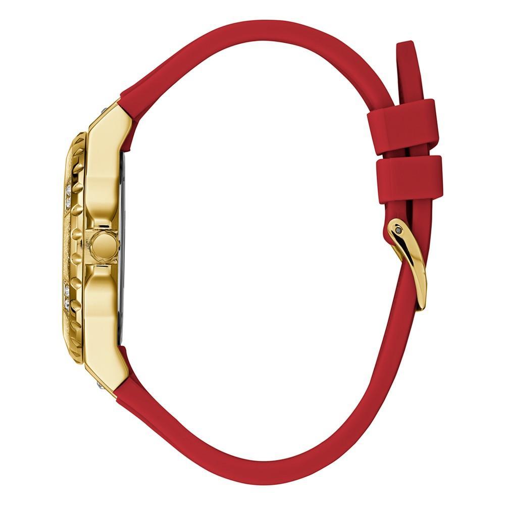 商品GUESS|Women's Glitz Red Silicone Strap Multi-Function Watch, 38mm,价格¥1021,第5张图片详细描述