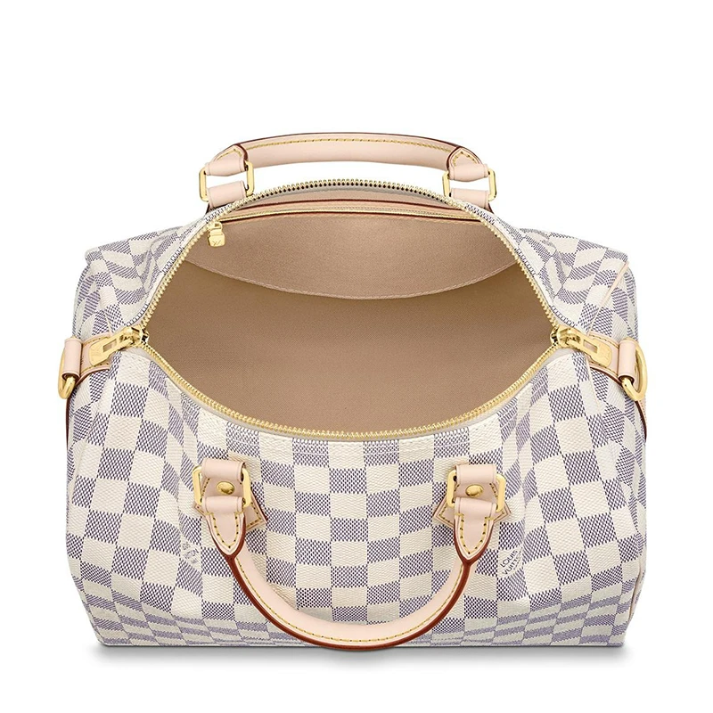 预售10天 Louis Vuitton/路易威登 经典款SPEEDY 30系列 女士天蓝色棋盘格帆布饰皮革滚边金扣配可拆卸肩带拉链开合单肩斜挎手提包N41373 商品