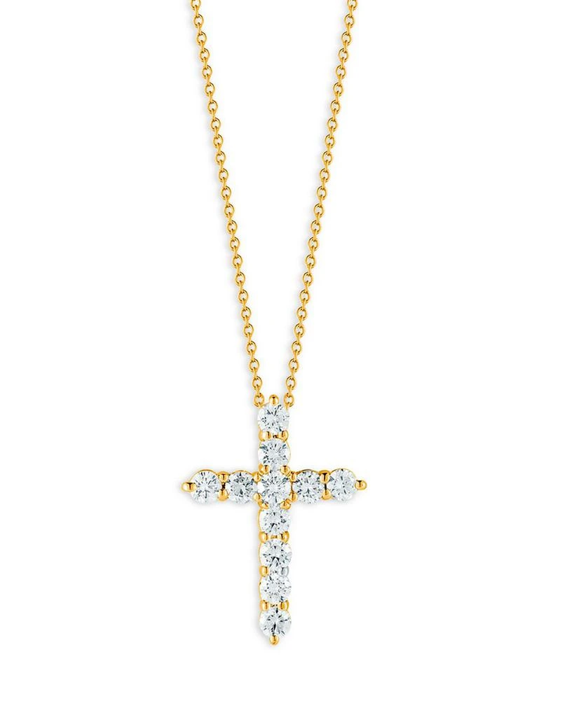 商品Roberto Coin|18K Yellow Gold Tiny Treasures Cross Pendant Necklace, 16-18",价格¥22047,第1张图片详细描述