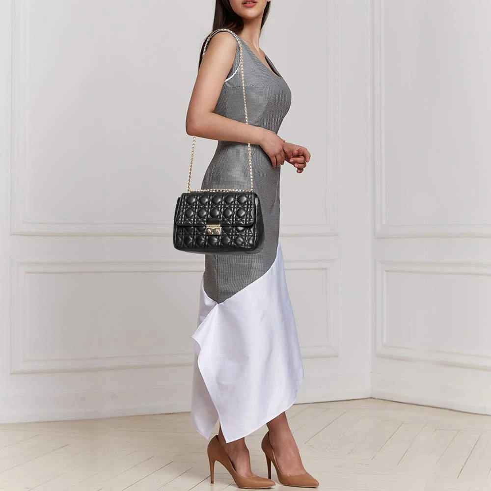 商品[二手商品] Dior|Dior Black Cannage Leather Miss Dior Medium Flap Bag,价格¥7811,第2张图片详细描述