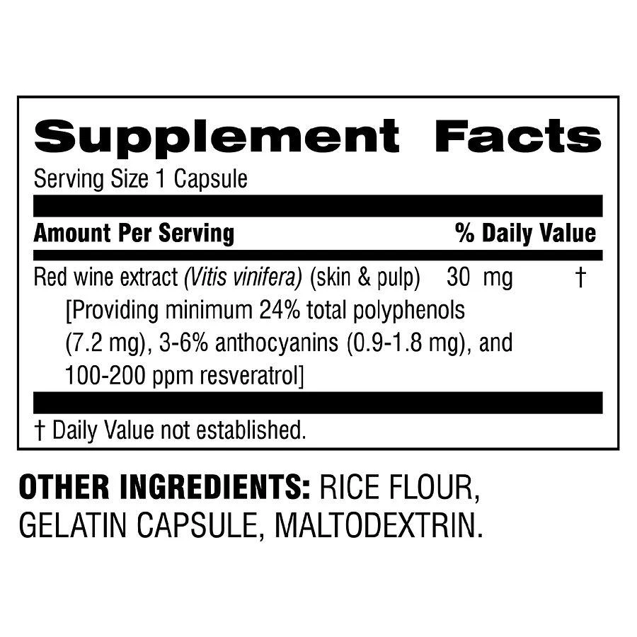商品Botanic Choice|Red Wine Extract 30mg,价格¥90,第2张图片详细描述