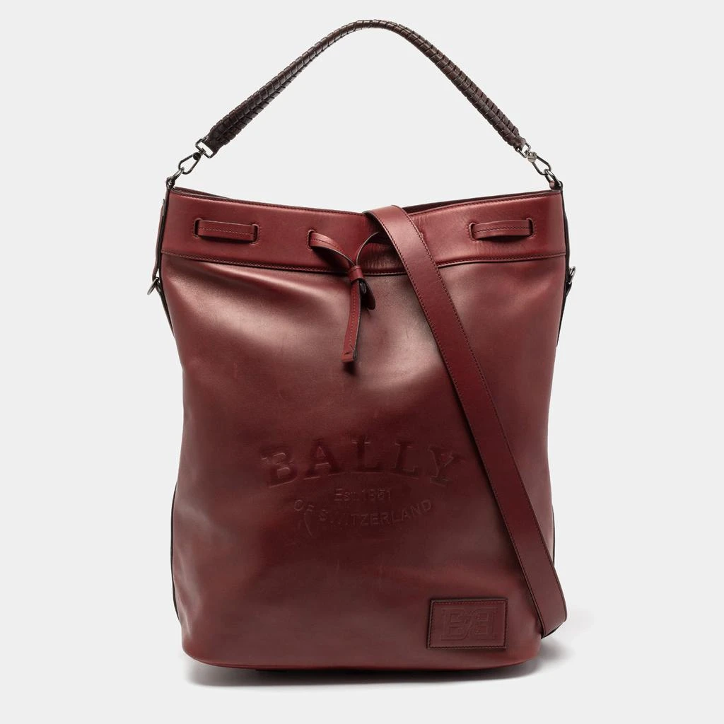 商品[二手商品] Bally|Bally Burgundy Leather Cloy Drawstring Bucket Bag,价格¥2813,第1张图片