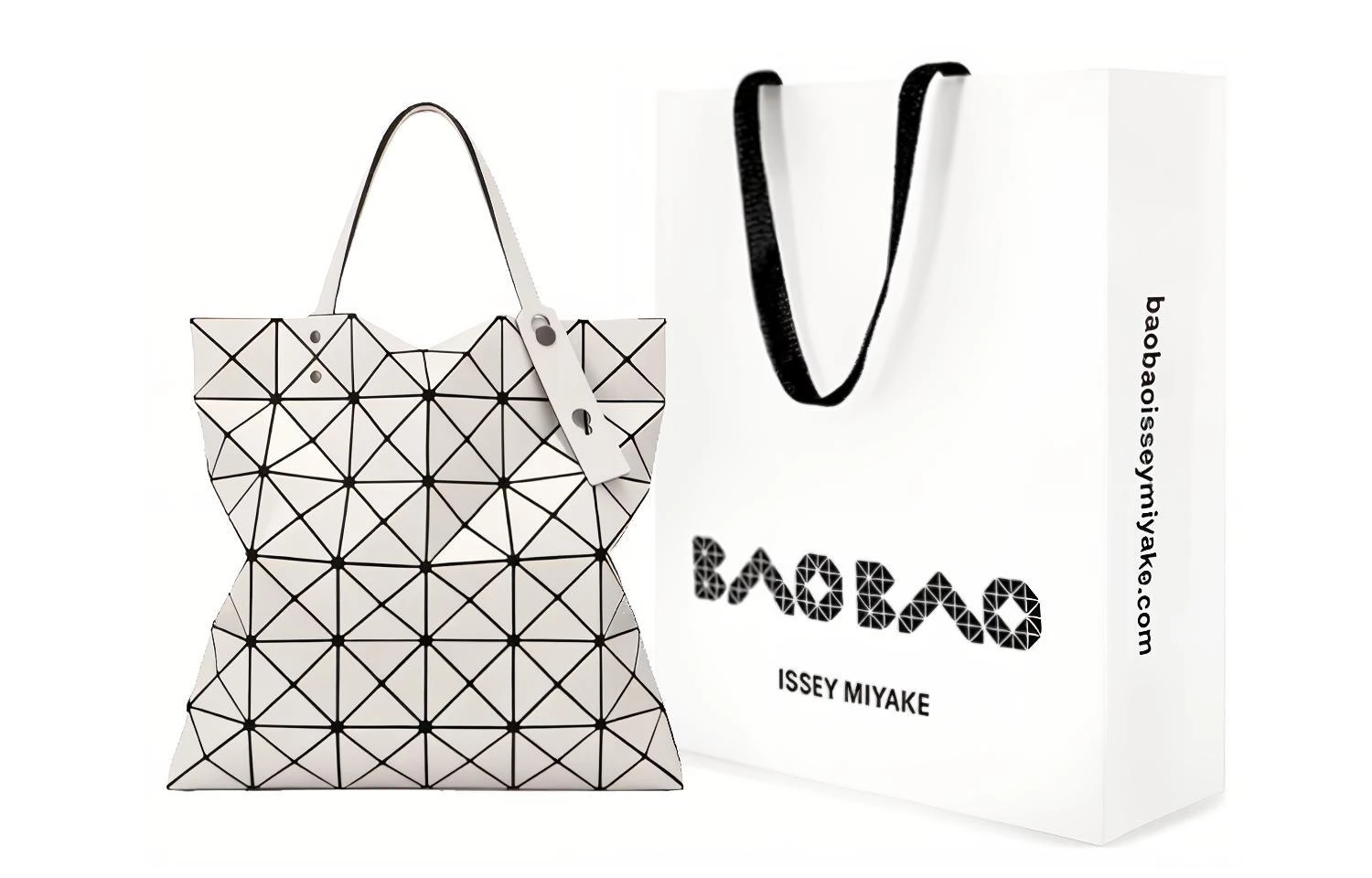 商品[国内直发] Issey Miyake|三宅一生 Lucent Gloss 六格亮面大容量 氯乙烯树脂 托特包购物袋单肩手提包 常规 女款 浅灰色,价格¥3292,第6张图片详细描述