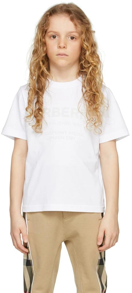 商品Burberry|白色 Horseferry 儿童 T 恤,价格¥1115,第2张图片详细描述