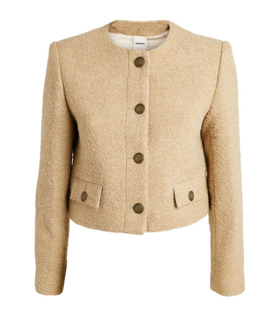 商品Sandro|Tweed Cropped Jacket,价格¥3634,第1张图片