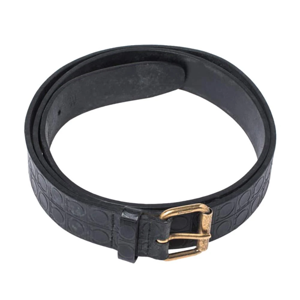 商品[二手商品] Salvatore Ferragamo|Salvatore Ferragamo Gancio Embossed Leather Buckle Belt 110CM,价格¥975,第3张图片详细描述