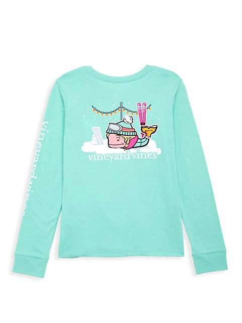 商品Vineyard Vines|Little Girl's & Girl's Glitter Starry Ski Whale Long-Sleeve T-Shirt,价格¥198,第3张图片详细描述