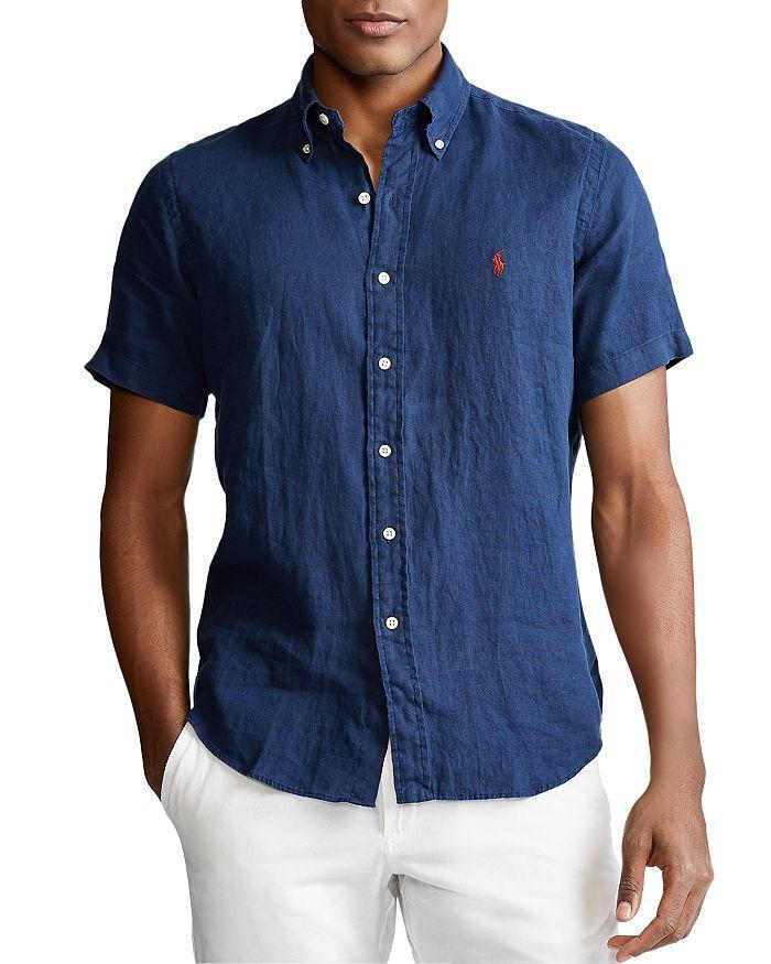 商品Ralph Lauren|Classic Fit Short-Sleeve Linen Shirt,价格¥567,第3张图片详细描述