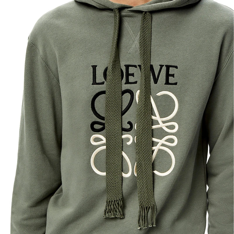 【预售3-7天】LOEWE/罗意威 22年早春新款 男士旧军绿色棉质抓绒Anagram Logo刺绣连帽衫卫衣H526Y25X02-4640 商品