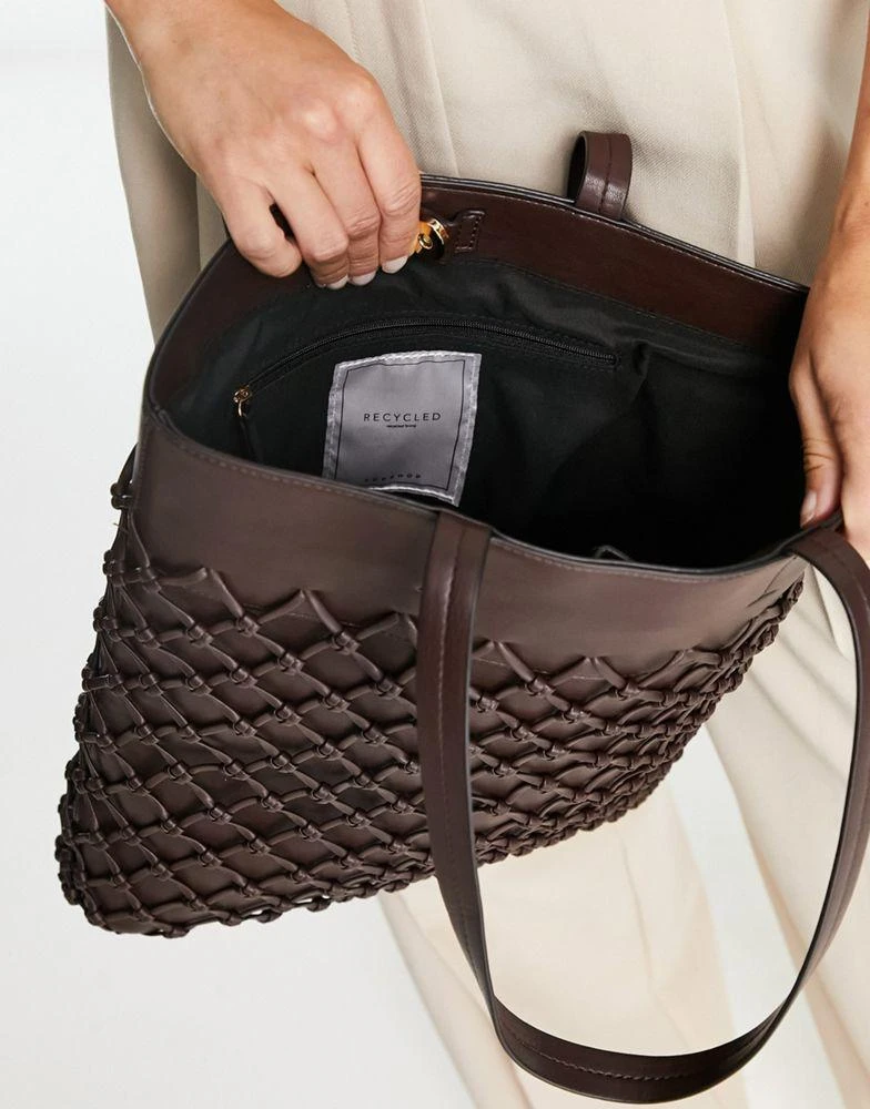商品Topshop|Topshop tina weave tote in choc,价格¥187,第3张图片详细描述