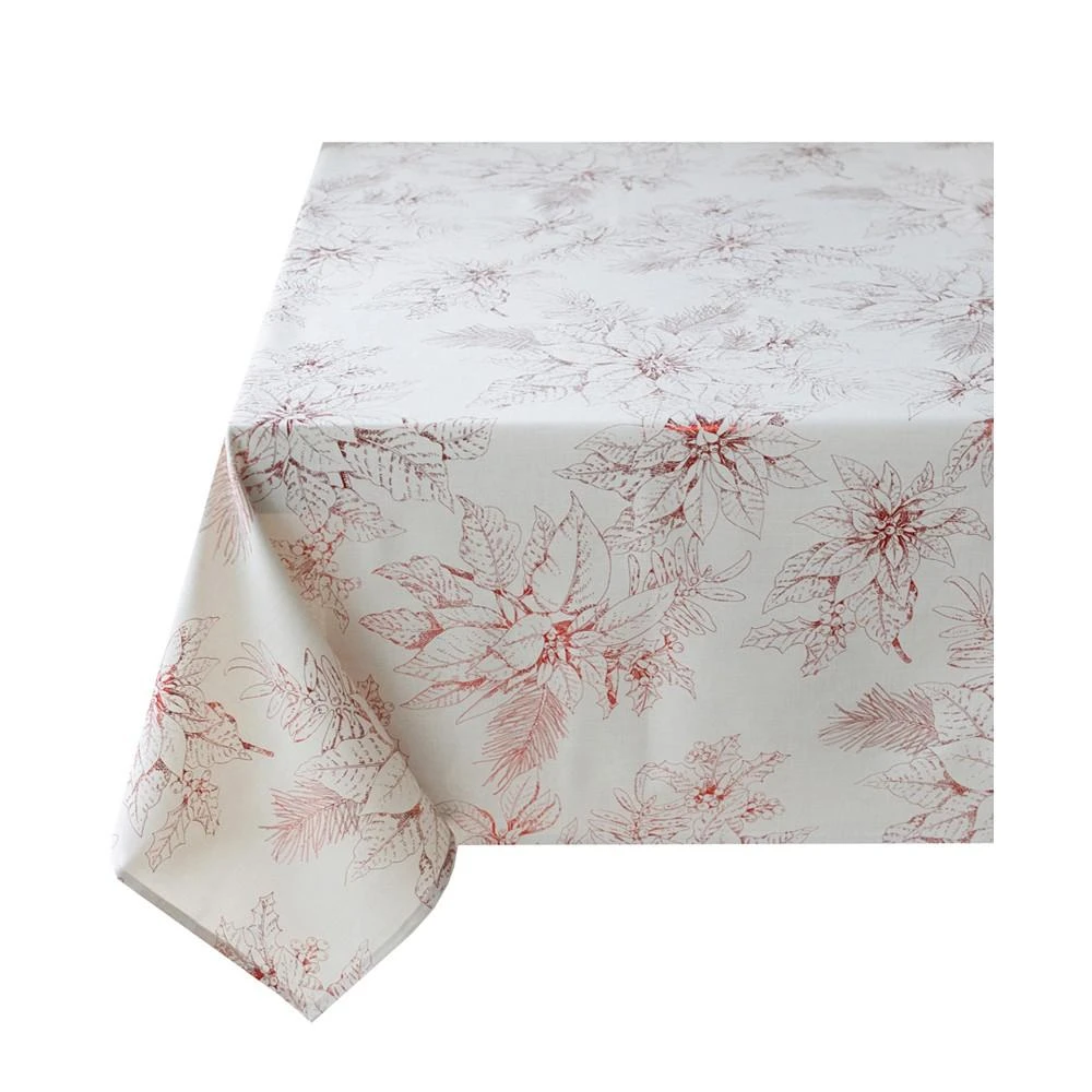 商品Benson Mills|Glistening Poinsettias Metallic-Print Tablecloth,价格¥188,第2张图片详细描述