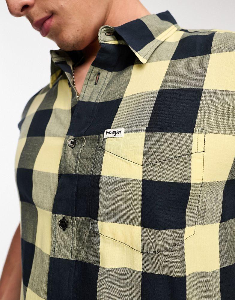 Wrangler check short sleeve shirt in yellow商品第3张图片规格展示