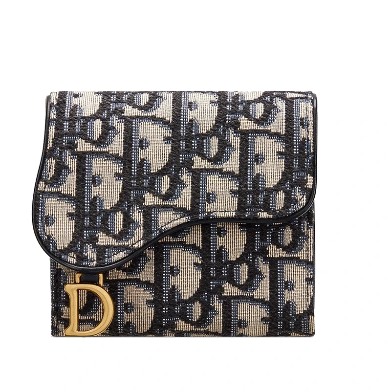 商品Dior|DIOR/迪奥 老花提纹帆布经典三折多功能马鞍形钱包 ,价格¥4303,第1张图片