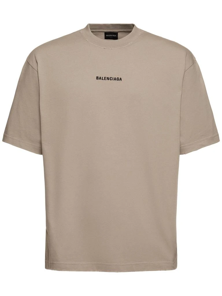 商品Balenciaga|Vintage Effect Cotton Jersey T-shirt,价格¥5233,第1张图片