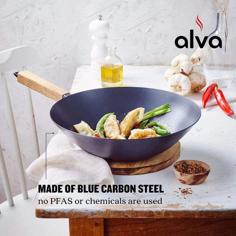 商品Alva Cookware|Forest 12" Seasoned Carbon Steel Wok,价格¥970,第2张图片详细描述