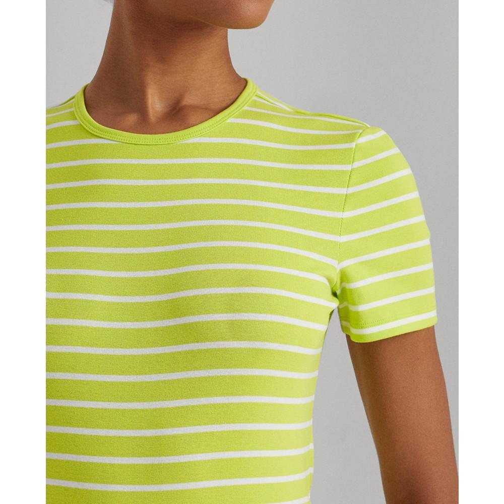 Women's Striped Stretch Cotton T-Shirt商品第3张图片规格展示
