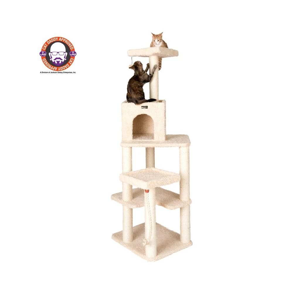 商品Armarkat|Real Wood Cat Tower, Ultra Thick Faux Fur Covered Cat Condo,价格¥1866,第3张图片详细描述