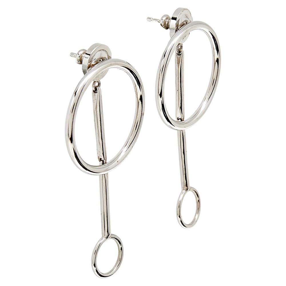 Dior Silver Tone Shades Drop Earrings商品第2张图片规格展示