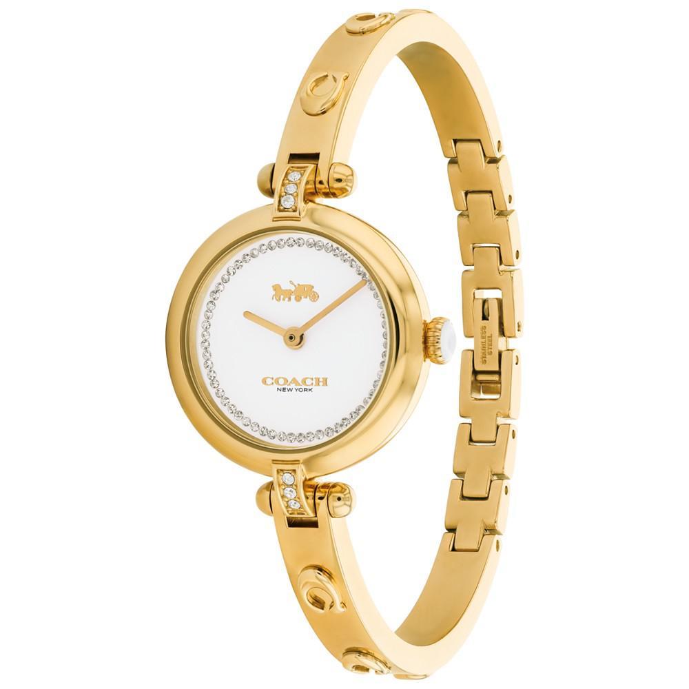 商品Coach|Women's Cary Gold-Tone Bangle Bracelet Watch, 26mm,价格¥1515,第4张图片详细描述