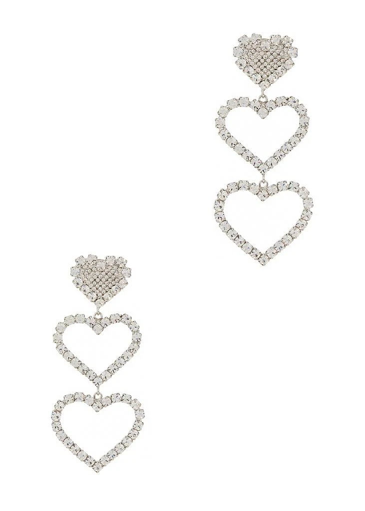 商品Alessandra Rich|Hearts crystal clip-on drop earrings,价格¥1957,第1张图片