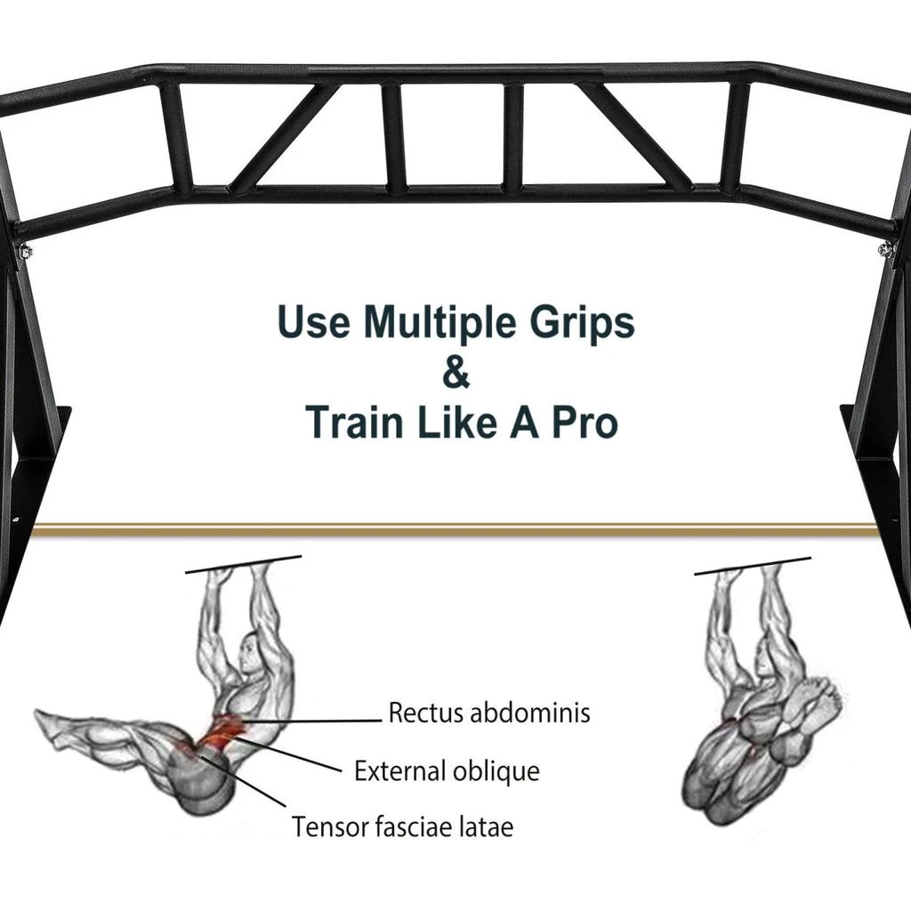 商品Simplie Fun|47" Pull Up Bar Wall Mounted Multi-Grip w/Hangers for Punching Strength Training,价格¥1538,第4张图片详细描述