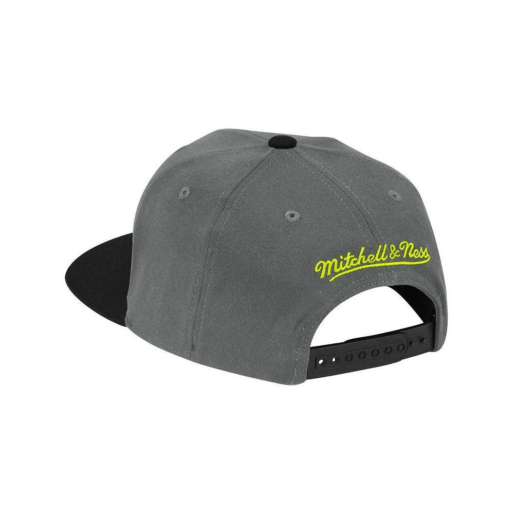 商品Mitchell and Ness|Men's Gray and Black Los Angeles Lakers Neon Lights Snapback Adjustable Hat,价格¥240,第2张图片详细描述