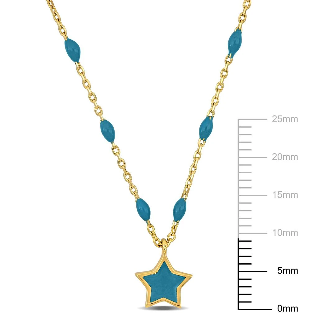 商品Mimi & Max|Womens 14K Yellow Gold Blue Star Necklace w/ Spring Ring Clasp - 16+2 in.,价格¥1442,第3张图片详细描述