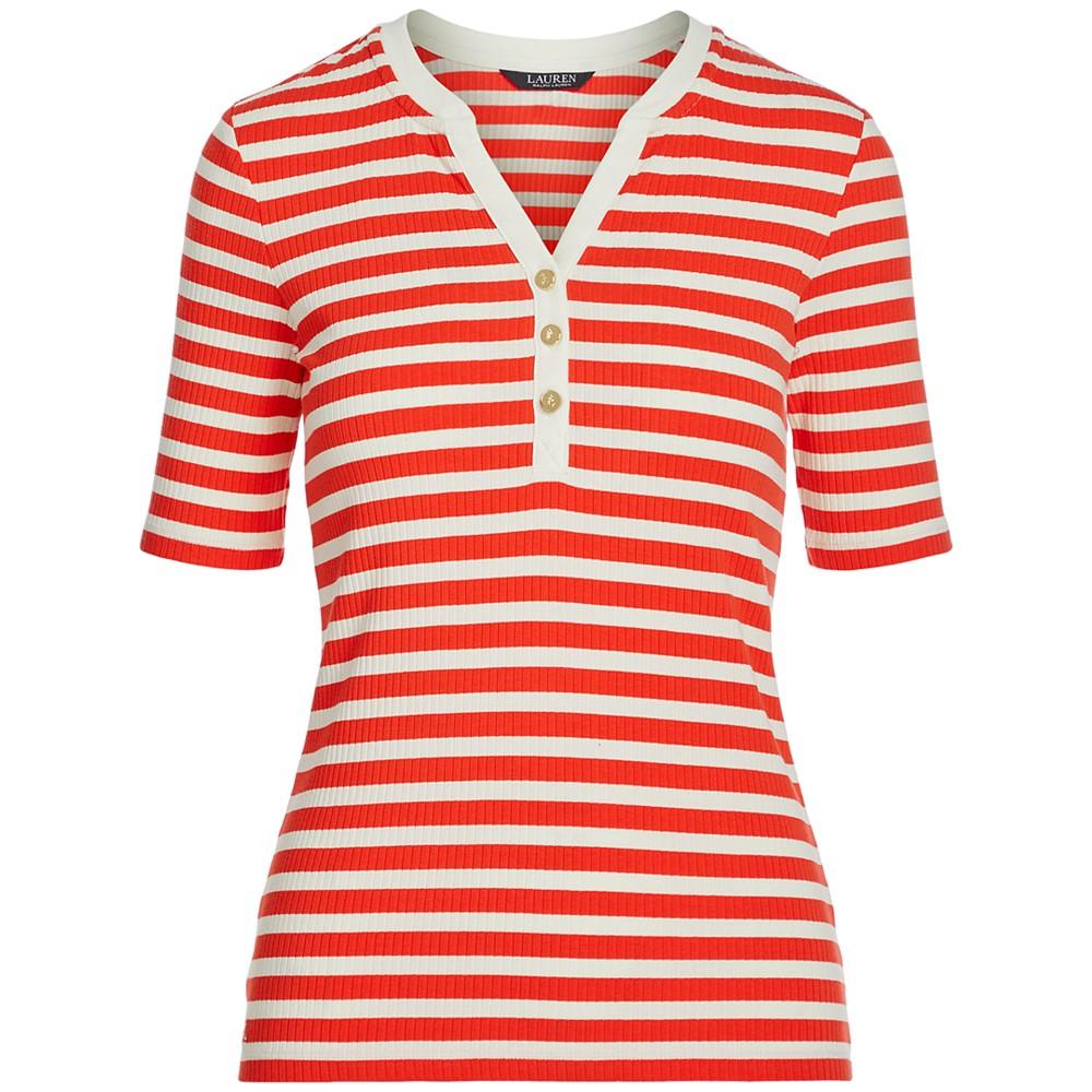 Striped Cotton-Blend Henley T-Shirt商品第5张图片规格展示