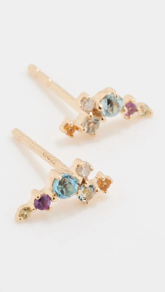 商品Adina Reyter|14k Diamond + Gemstone Scattered Bubbles Posts,价格¥3412,第1张图片