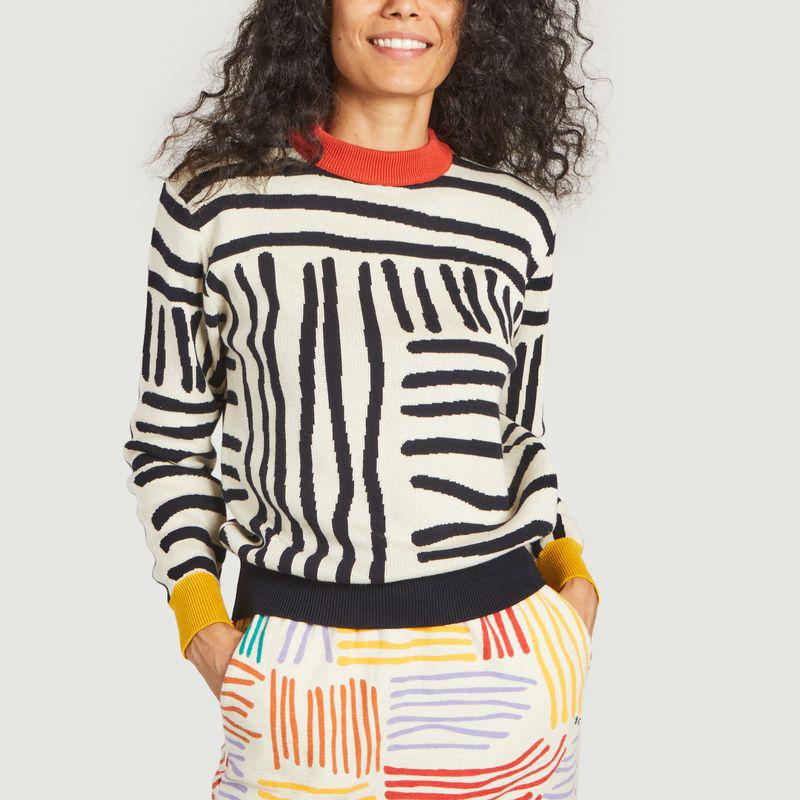 Jacquard Stripe Sweater Offwhite Bobo Choses商品第1张图片规格展示