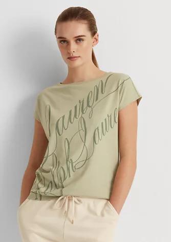 商品Ralph Lauren|Script-Logo Cotton-Blend T-Shirt,价格¥129,第1张图片