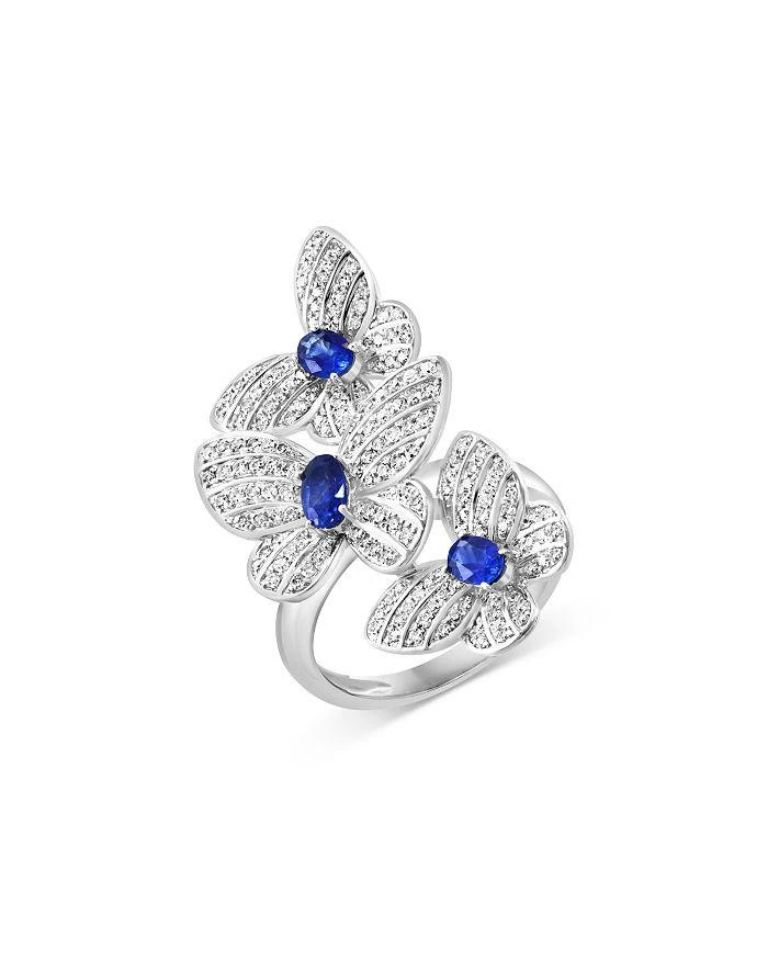 商品Bloomingdale's|Blue Sapphire & Diamond Butterfly Statement Ring in 14K White Gold,价格¥10806,第1张图片