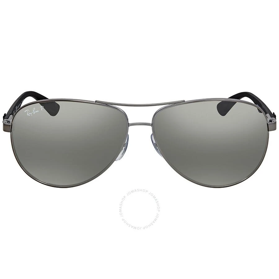 商品Ray-Ban|Carbon Fibre Polarized Silver Mirror Aviator Men's Sunglasses RB8313 004/K6 61,价格¥1265,第1张图片