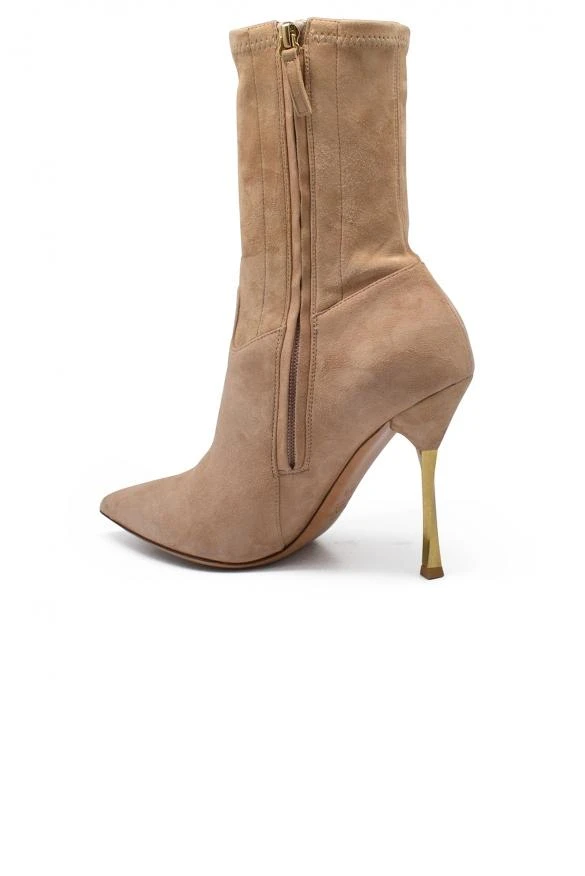 商品Valentino|Luxury shoes in women valentino twisted heel boots in beige suede,价格¥4027,第3张图片详细描述