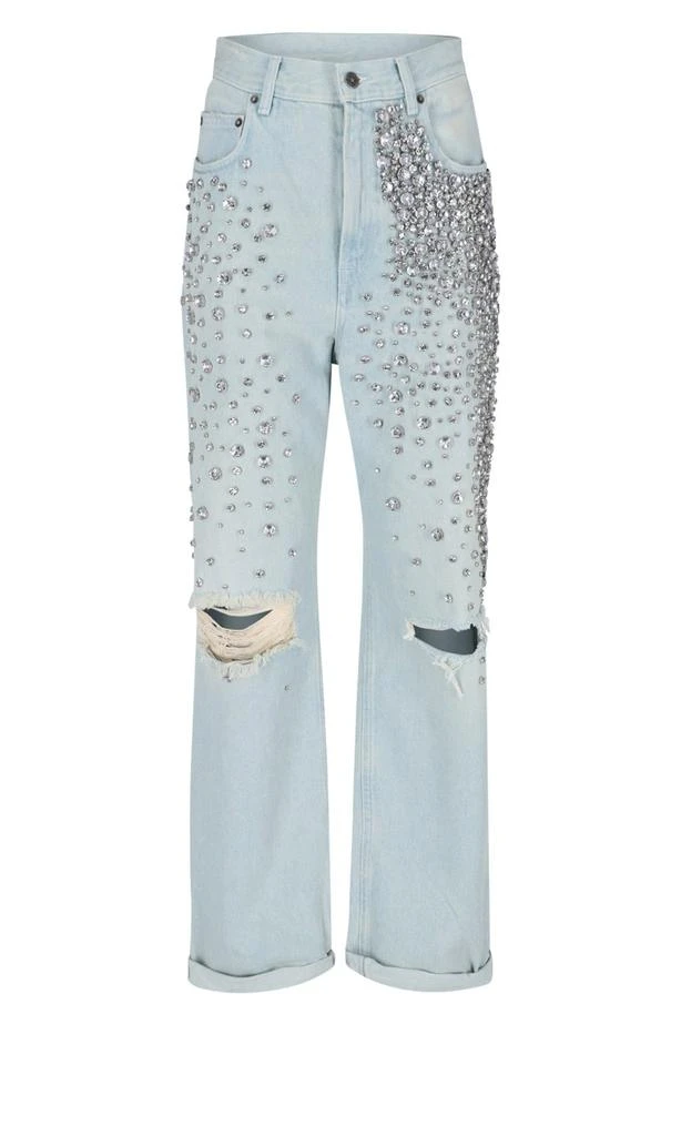 商品Golden Goose|Golden Goose Deluxe Brand Distressed Embellished Jeans,价格¥5333,第1张图片