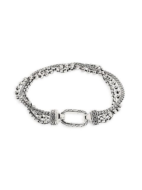 Chain Classic Sterling Silver Triple-Row Bracelet商品第1张图片规格展示