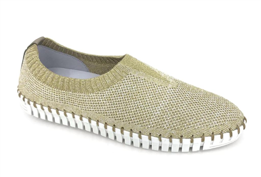 Sneakers elasticizzate Lucy da donna color oro image 2