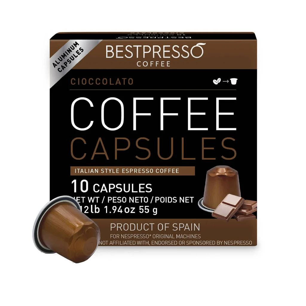 商品Bestpresso|Coffee for Nespresso OriginalLine Machine 120 pods Certified Genuine Espresso  Chocolate Blend (Medium Intensity)Pods Compatible with Nespr,价格¥372,第1张图片