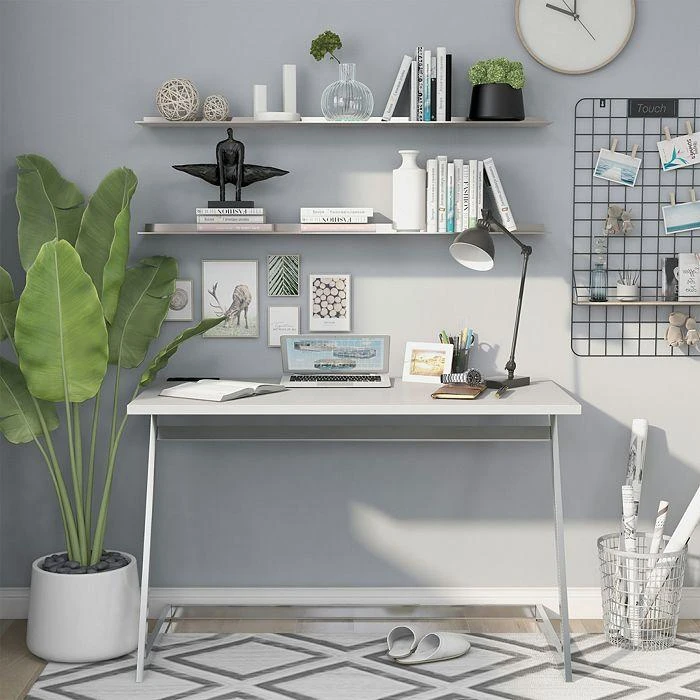 商品Sparrow & Wren|Torrey White and Chrome Writing Desk with USB Ports,价格¥3516,第5张图片详细描述