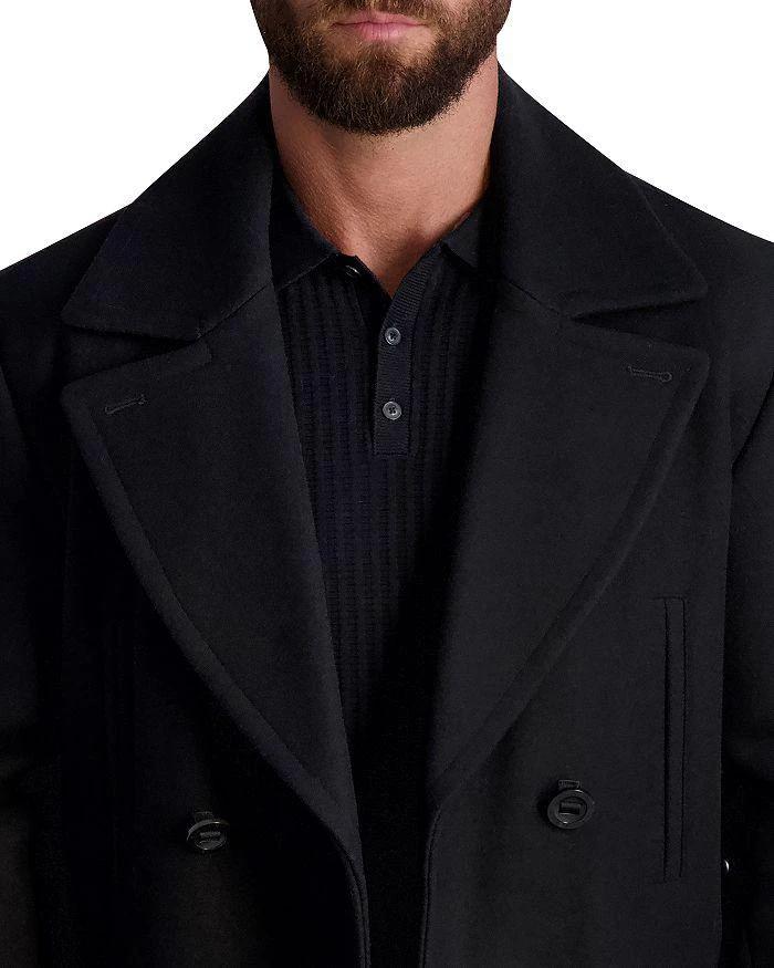 商品Karl Lagerfeld Paris|Faux Leather Trimmed Regular Fit Double Breasted Peacoat,价格¥2661,第4张图片详细描述