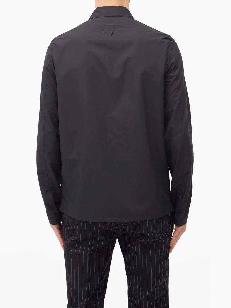 商品Prada|Triangle-appliqué poplin shirt,价格¥2649,第5张图片详细描述