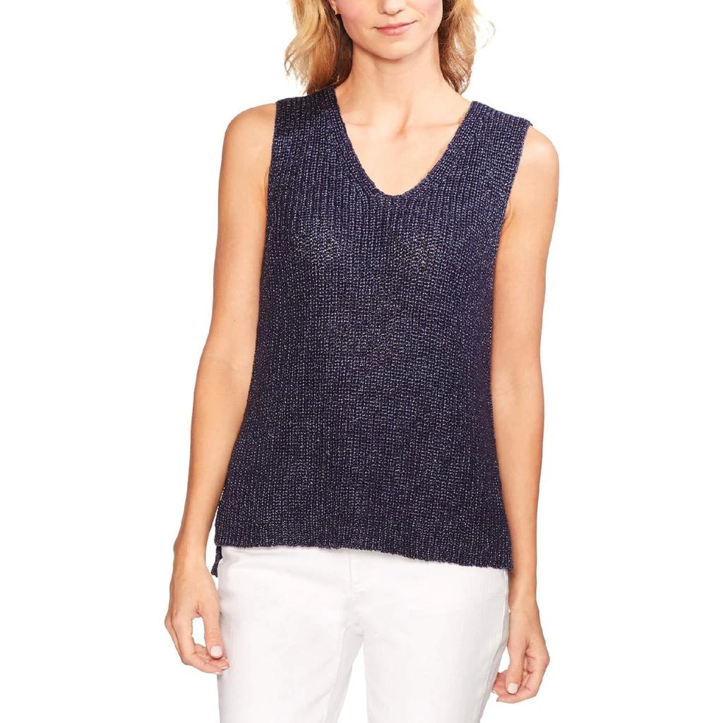 商品Vince Camuto|Vince Camuto Womens Metallic Double V Tank Top Sweater,价格¥77,第1张图片