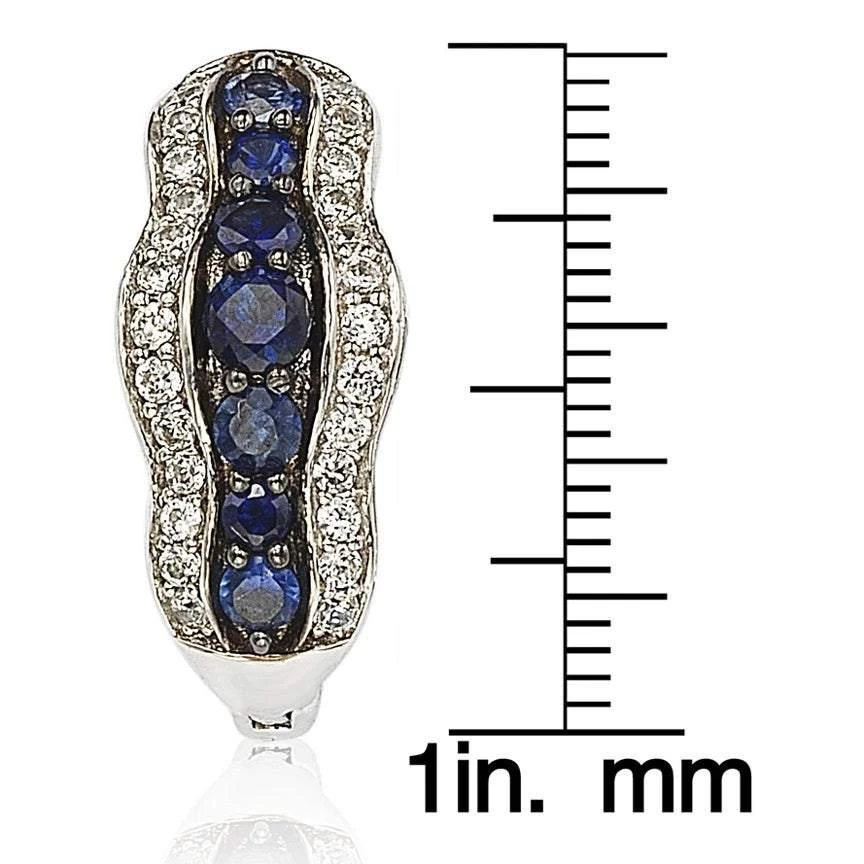 商品Suzy Levian|Sapphire and Diamond in Sterling Silver and 18K Gold Earring,价格¥3448,第3张图片详细描述