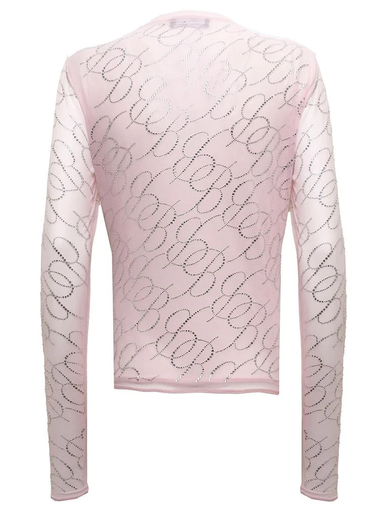 商品BLUMARINE|Blumarine Tulle Rhinestone Monogram Embellished Top,价格¥2227,第2张图片详细描述