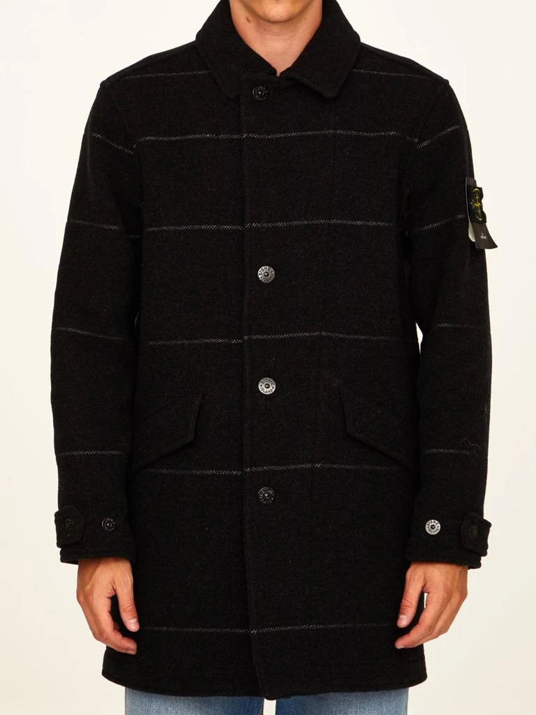 商品Stone Island|Anthracite wool coat,价格¥6041,第1张图片