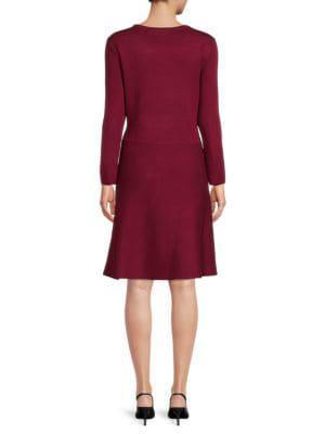 商品Karl Lagerfeld Paris|Belted Sweater Dress,价格¥372,第4张图片详细描述