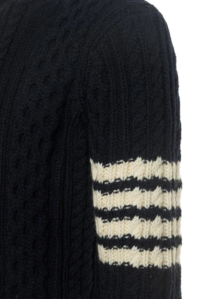 商品Thom Browne|Aaran Cable Knit Sweater W/ 4 Bar,价格¥3444,第3张图片详细描述