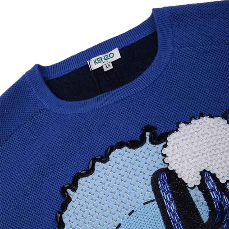 Kenzo 高田贤三 女士蓝色纯棉印花卫衣 F652TO56185874 商品