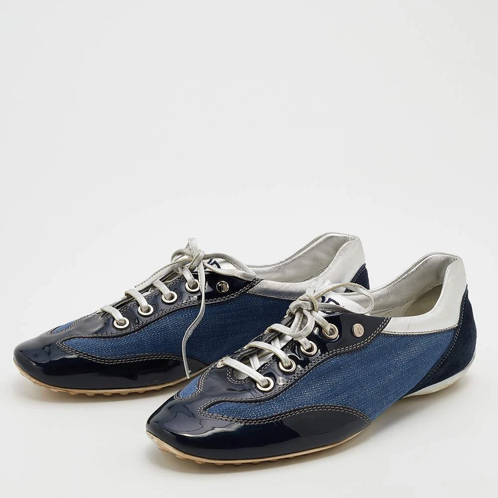 商品[二手商品] Tod's|Tod's Blue/Silver Denim And Leather Low Top Sneakers Size 38,价格¥809,第2张图片详细描述